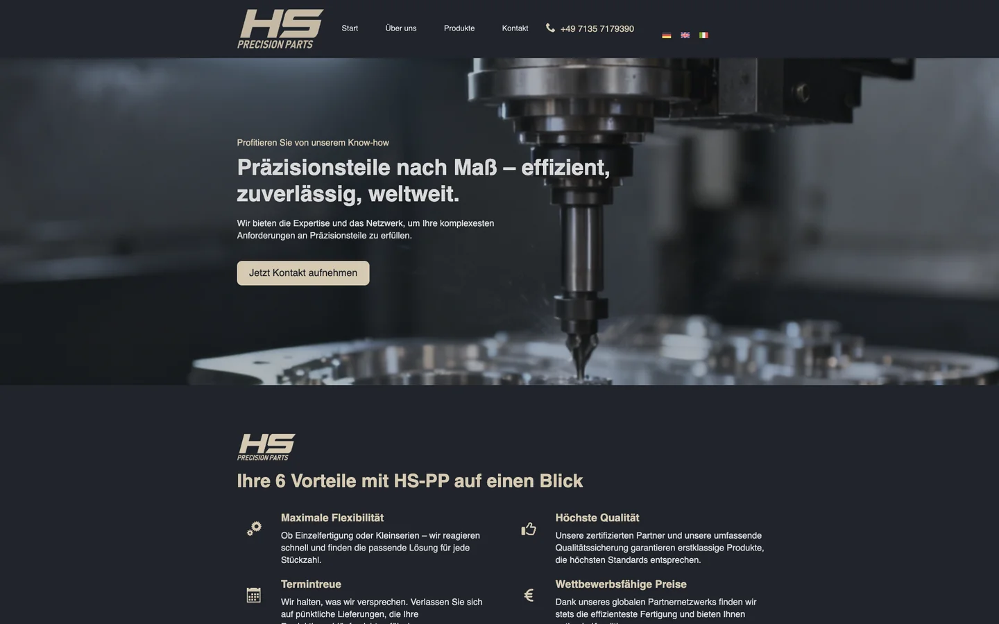 Startseite von HS Precision Parts